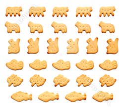 Zoo crackers, scroll ornaments