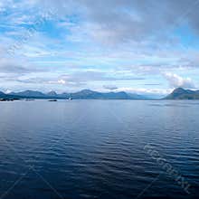 Morning sky over a fjord in Norway