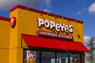 Anderson - Circa October 2016: Popeyes Louisiana Kitchen Fast Food Restaurant. Popeyes is known for Cajun Style Fried Chicken II