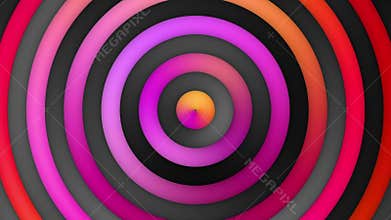 Animated Multicolor Pink Orange Red Gradient Stripes And Circles Loop.