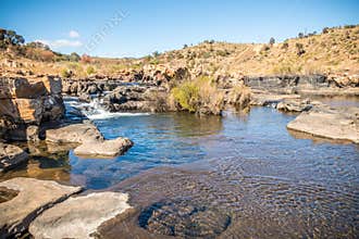 Wide view of Bourkes Luck Potholes pond, Mpumalanga