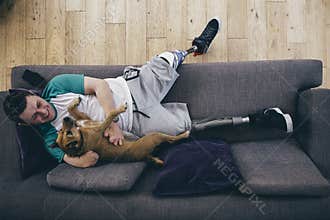 Amputee and his Dog