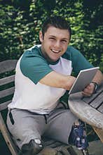 Using Digital Tablet in the Garden