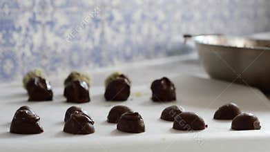 Authentic homemade artisan organic chocolate sauce on deluxe culinary treats