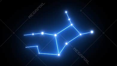 Zodiac Virgo Star Constellation Forming in Glowing Light
