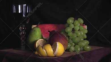 Still life with fruits on wood