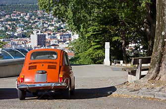 Italian Vintage Car on San Giusto Hill in Trieste