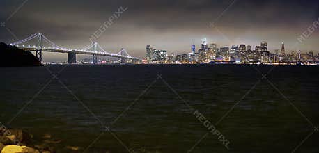 San Francisco skyline at night from Yerba Buena Island
