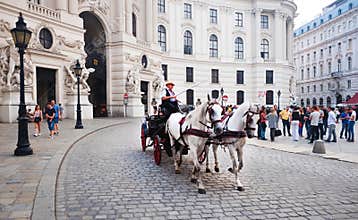 Horse drawn carriage, Hofburg Palace, Vienna, Austria