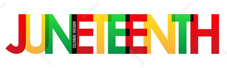 JUNETEENTH colorful typography banner