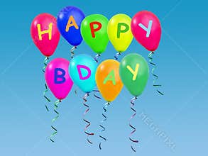 Happy b-day greetings balloons