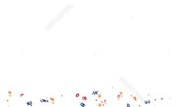 Burst of colorful confetti on white