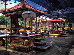 Inside The Big Family Balinese Hindu Temple Of Munduk Bendesa Mas At Patemon Village