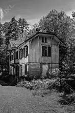 Old house at the Ravenna gorge near the bridge viaduct in Breitnau, Black Forest, Germany