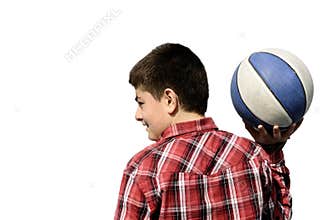 Boy playing basketball