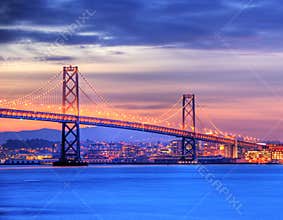 Bay Bridge, San Francisco at dusk