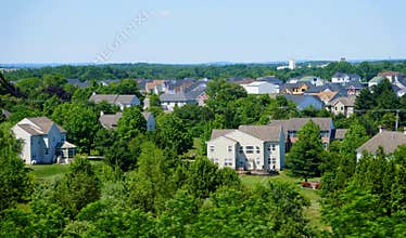New Castle County, Delaware - June 12, 2020 - The view of a neighborhood across from Route 1 in the summer