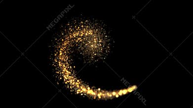 Shimmer golden stream of firework