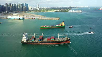 International Containers Cargos ship,Freight Transportation, Shipping,Trade Port,Shipping cargo to harbor,
