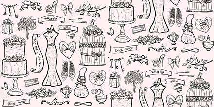 Fashion wedding bridal seamless pattern