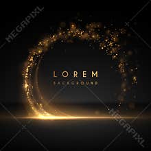 Abstract gold circle light background
