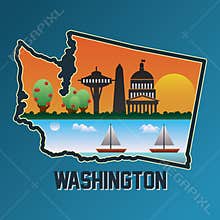 washington map. Vector illustration decorative design