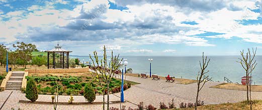Seaside park in the city of Yuzhne, Ukraine