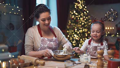 Family preparation holiday food.
