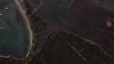 Pittulongu Delta from Olbia, Sardinia with diverse vegetation and water channels