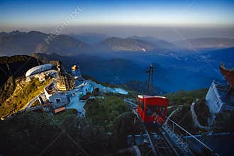 Beautiful scenic of fansifan highest mountain peak in sapa vietnam