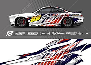 Race car wrap designs illustrations
