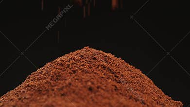 Pile of aromatic ground coffee