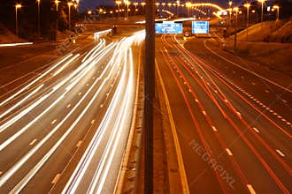 Highway traffic at night