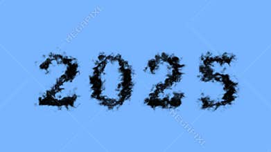 2025 smoke text effect sky isolated background