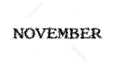 November smoke text effect white isolated background