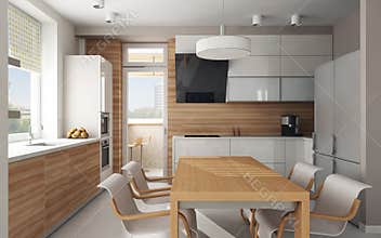 Interior of modern kitchen