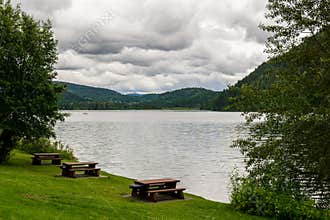 Paul Lake Provincial Park picnic area Summer time british columbia canada