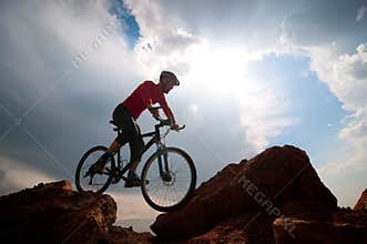 Man extreme biking