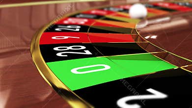 Casino Roulette wheel - Lucky number 7 red seven red