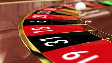 Casino Roulette wheel - Lucky number 4 black four black