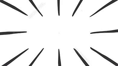 Hand drawn starburst with copy space animation with alpha channel, motion graphics.