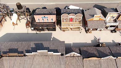 Birdseye Aerial View of El Paso Cowboy Town, Zlatibor Mountain, Serbia