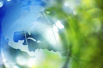 Blue and green earth