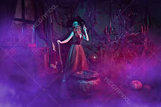 Enchanting young witch