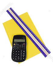 Brightly Colored Math Supplies Isolated