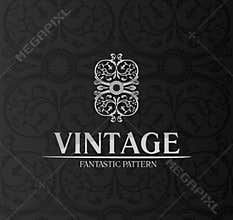 Vintage decor label ornament background emblem