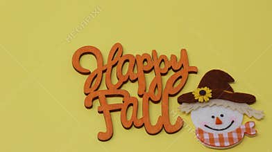 Happy fall message with smiling scarecrow
