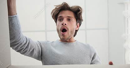 Man opening big carton box