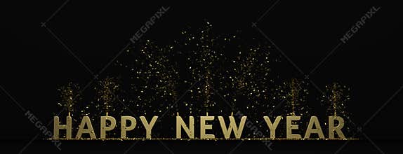 Happy new year text illustration background