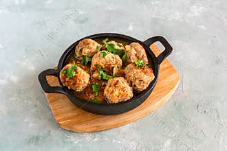 Pork and beef meatballs in gravy